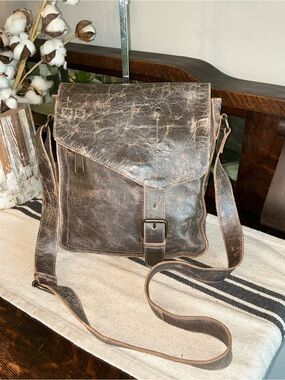 Bed Stu Leather Venice Beach Crossbody Bag Brown Lux Retail $240